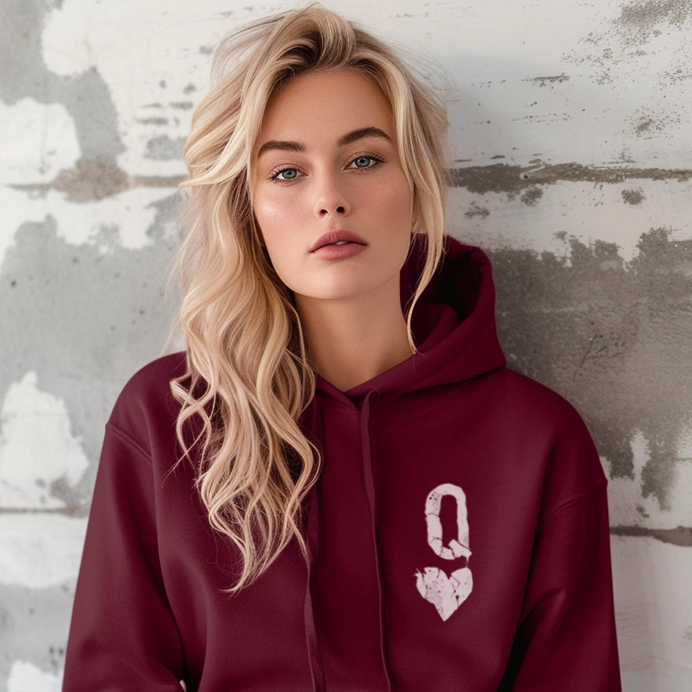 Queen of Hearts Distressed Hoodie – FabCreates