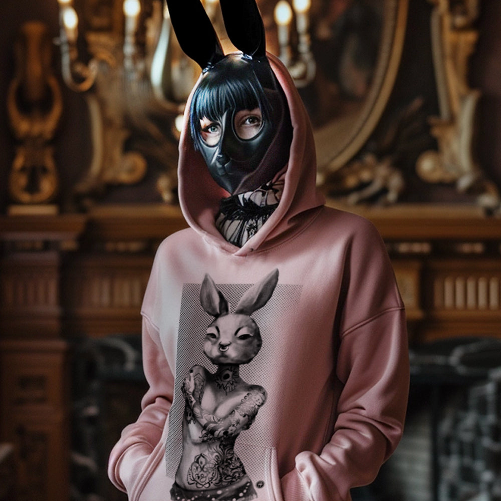 Tattooed Bunny: Victorian Elegance Hoodie