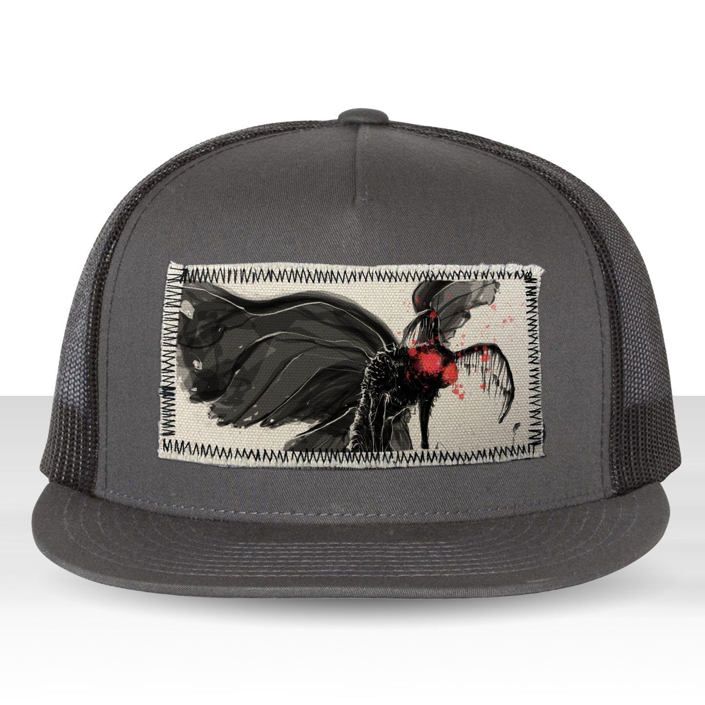 Mothman: Fiery Red Eyes Trucker Hat