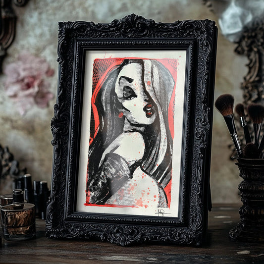 Mrs. Rabbit Pin-Up Screen-Printed Hand-Made Signed 5x7 Print