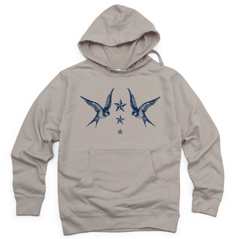 Navy Swallow Birds: A Tribute to Vintage Naval Tattoos Hoodie
