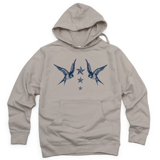 Navy Swallow Birds: A Tribute to Vintage Naval Tattoos Hoodie
