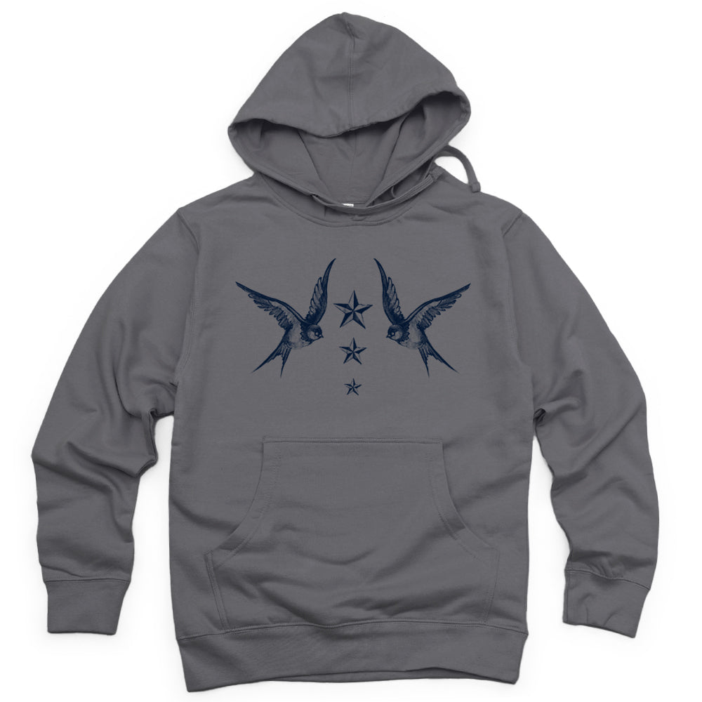 Navy Swallow Birds: A Tribute to Vintage Naval Tattoos Hoodie