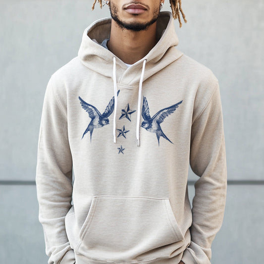 Navy Swallow Birds: A Tribute to Vintage Naval Tattoos Hoodie