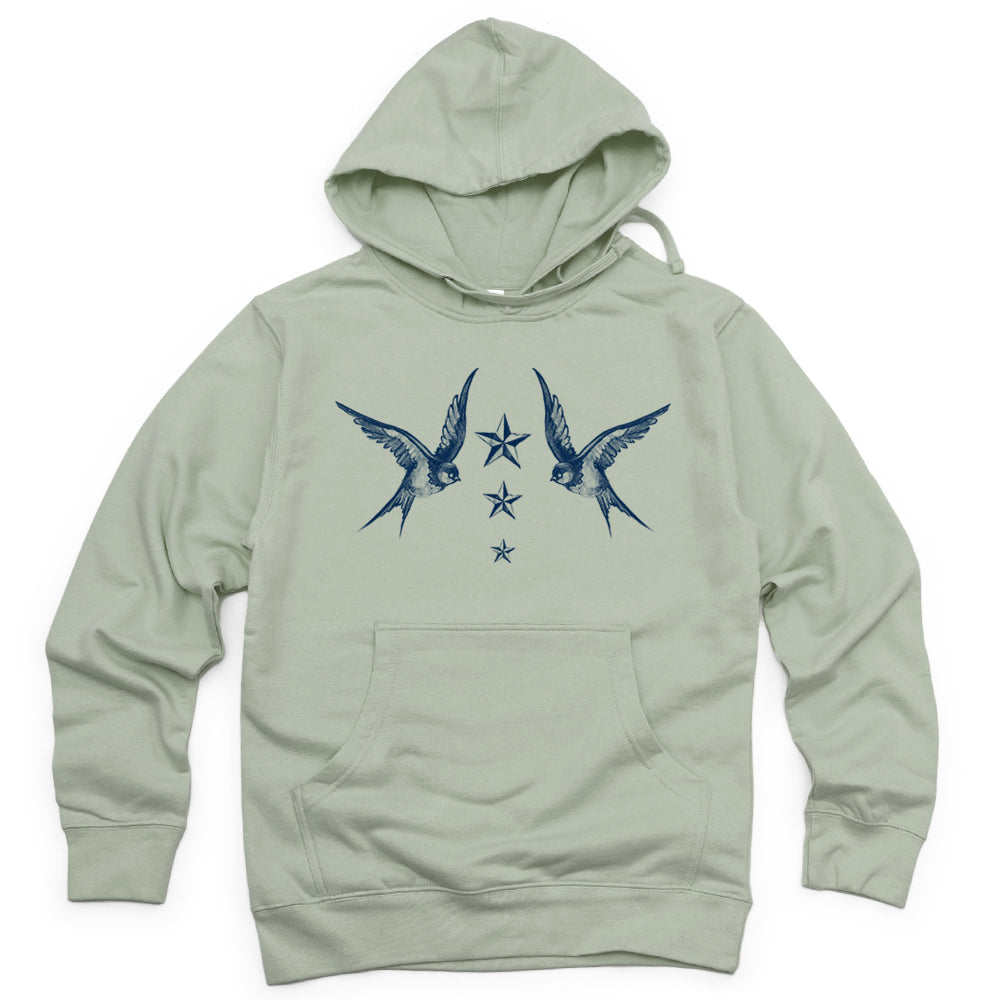 Navy Swallow Birds: A Tribute to Vintage Naval Tattoos Hoodie