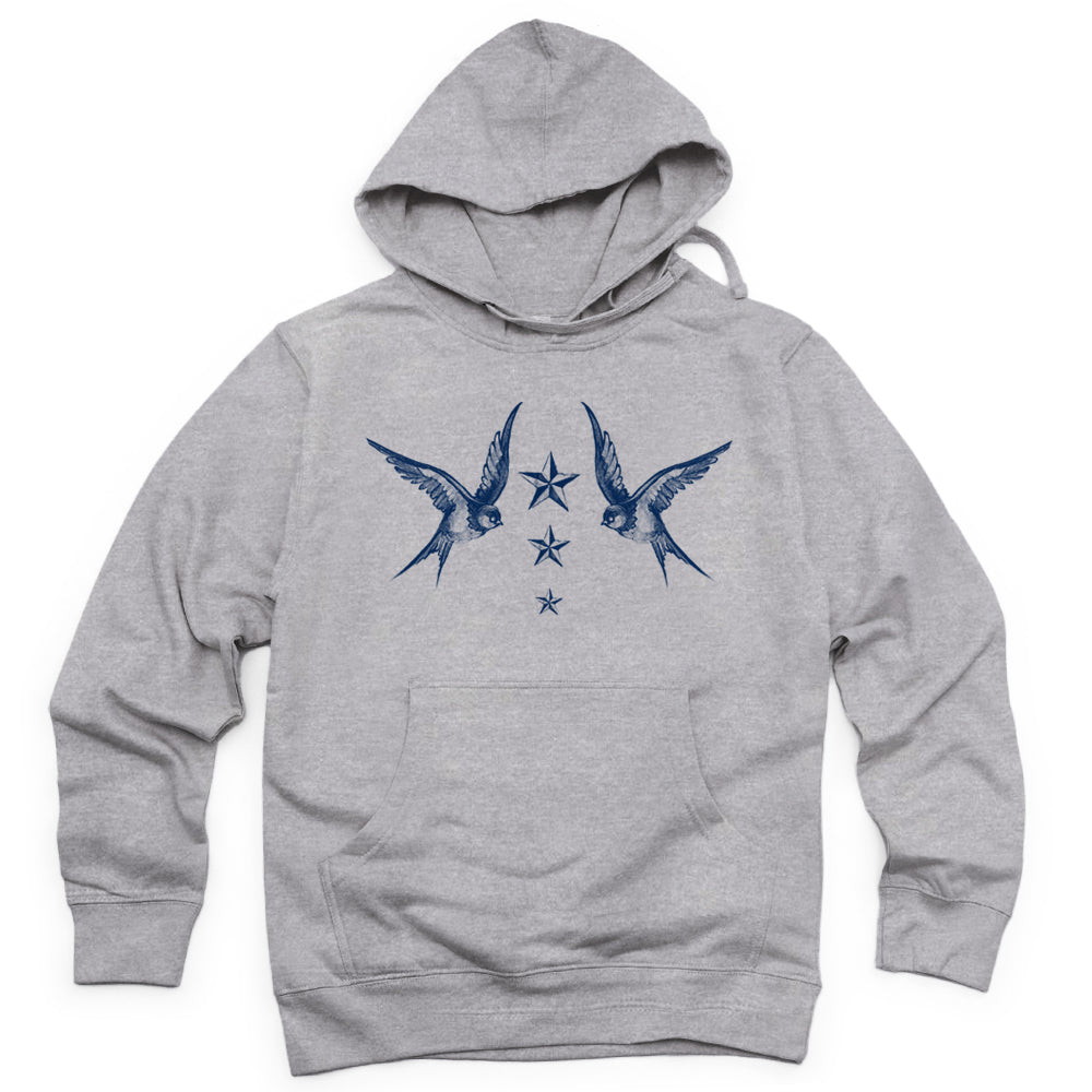 Navy Swallow Birds: A Tribute to Vintage Naval Tattoos Hoodie