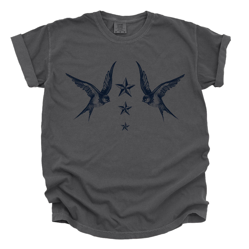 Navy Swallow Birds: A Tribute to Vintage Naval Tattoos Heavyweight Tee