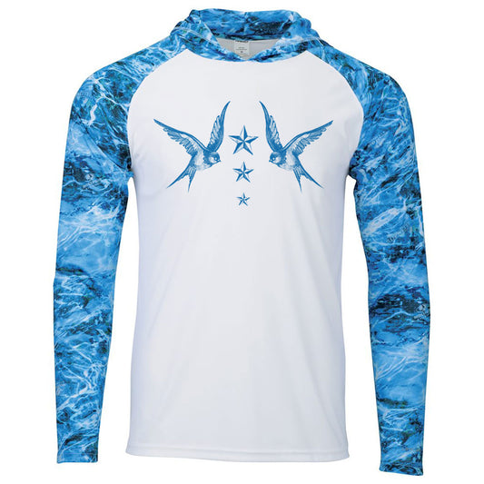 Navy Swallow Birds Performance Hoodie