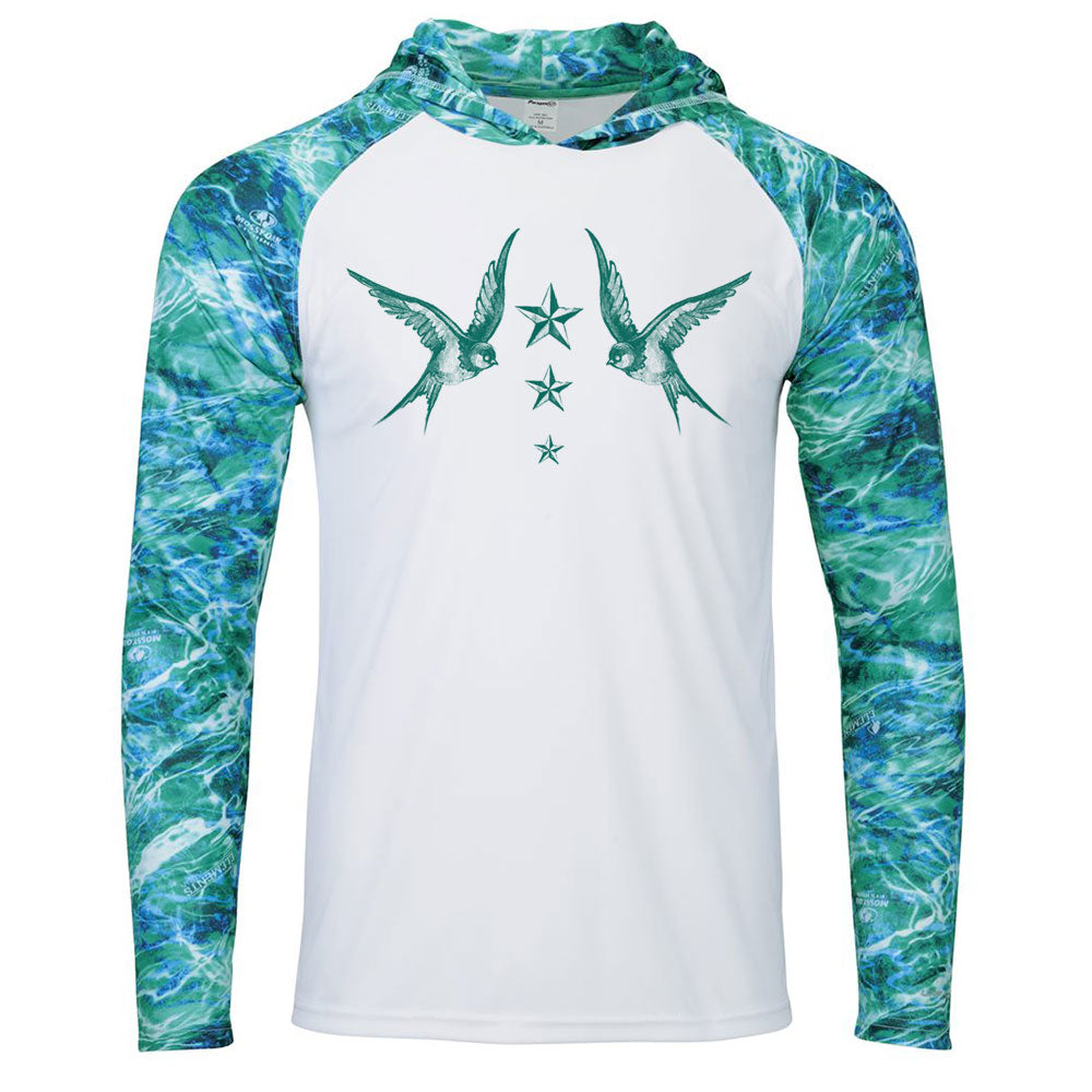 Navy Swallow Birds Performance Hoodie