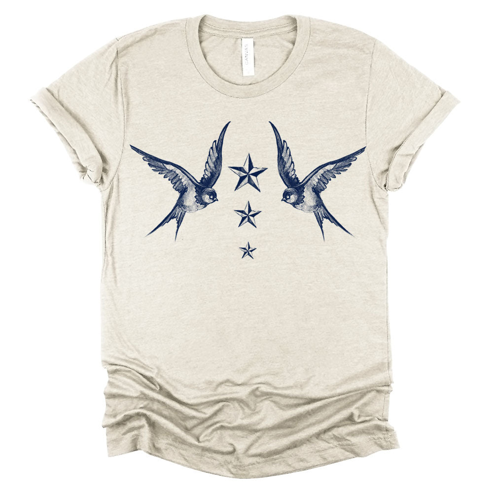 Navy Swallow Birds: A Tribute to Vintage Naval Tattoos T-Shirt