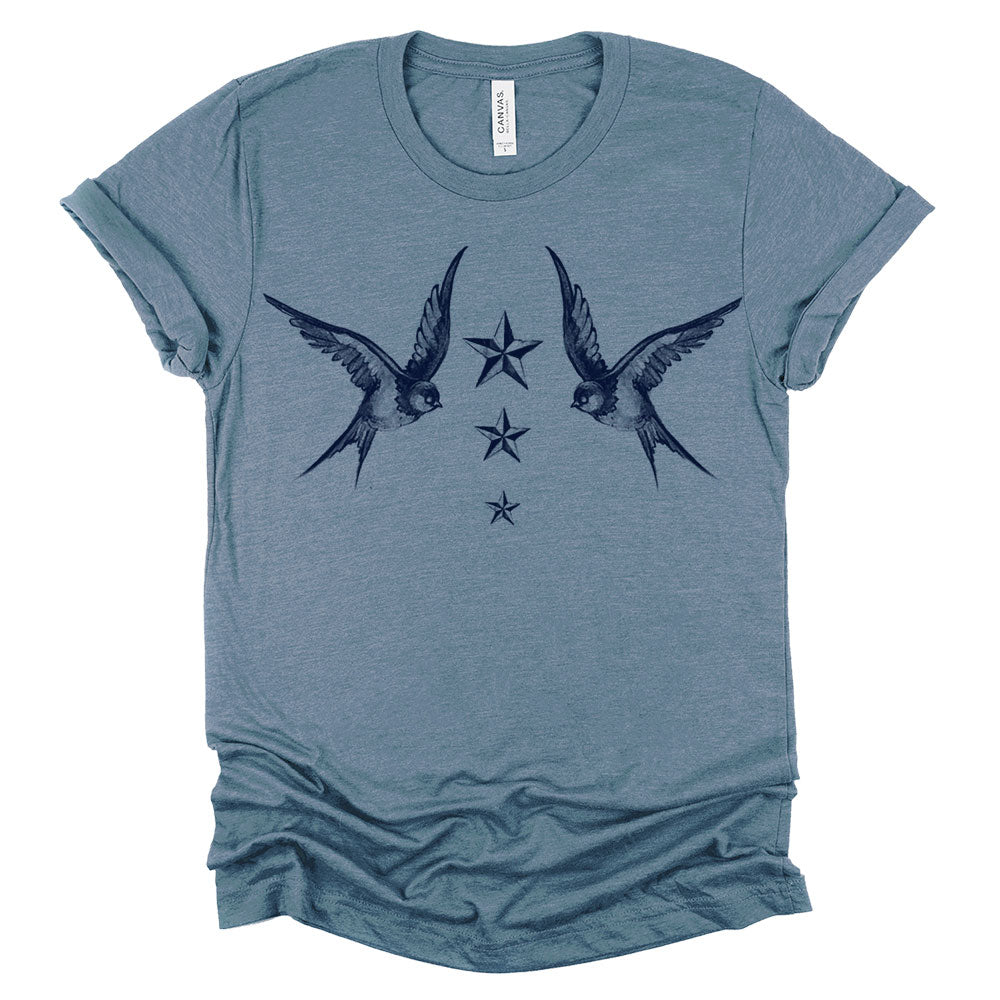 Navy Swallow Birds: A Tribute to Vintage Naval Tattoos T-Shirt