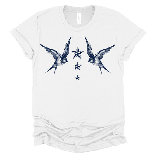 Navy Swallow Birds: A Tribute to Vintage Naval Tattoos T-Shirt