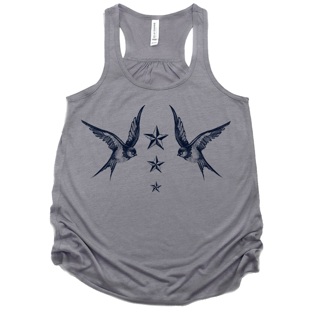 Navy Swallow Birds: A Tribute to Vintage Naval Tattoos Tank Top