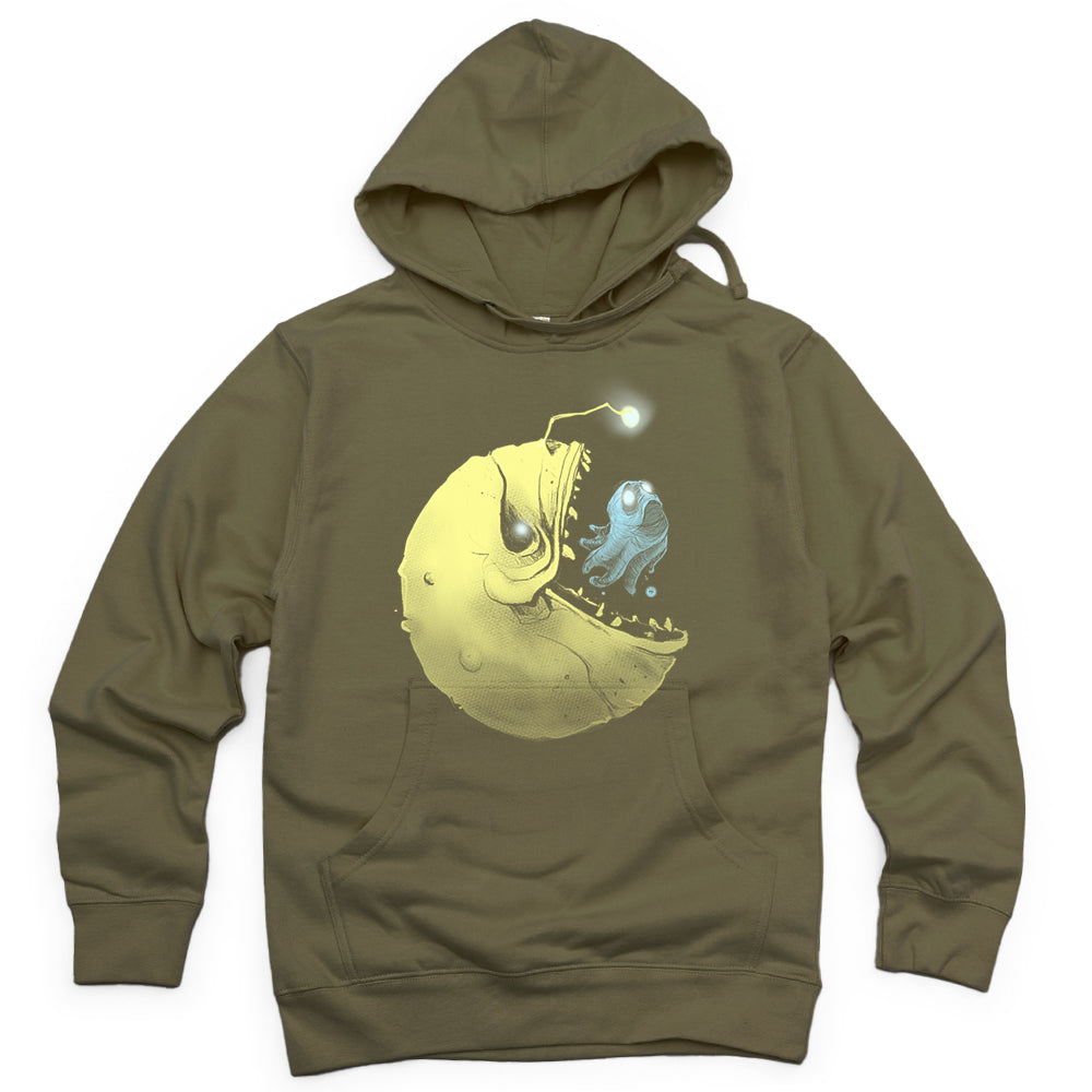 Hungry Pac-Man & Ghost: Deep Sea Predator Hoodie