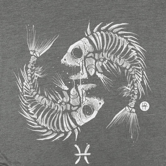 Pisces Zodiac: Skeleton Fish T-shirt