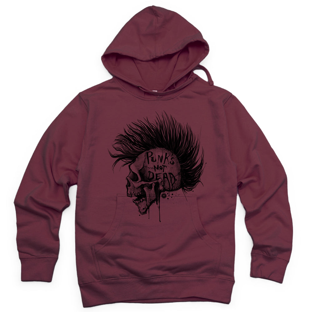 Punk's Not Dead: Skull & Mohawk Rebellion Hoodie