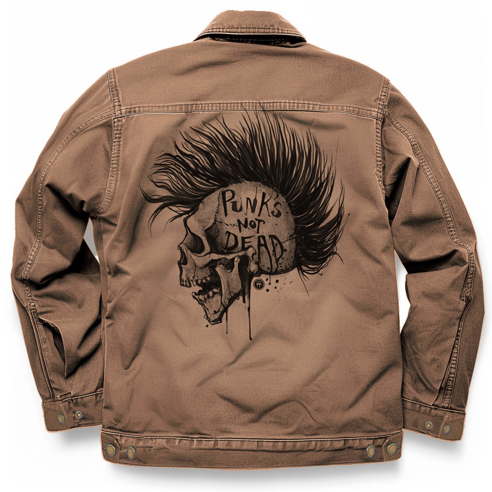 Punk's Not Dead: Skull & Mohawk Rebellion Maverick Jacket