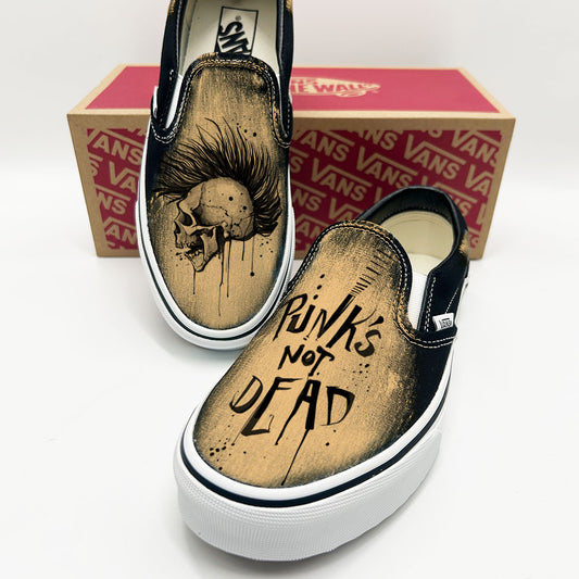 Punk's Not Dead Vans Slip ons