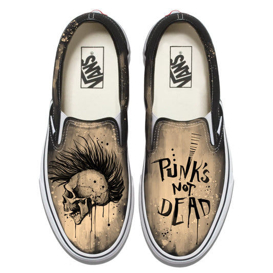 Punk's Not Dead Vans Slip ons