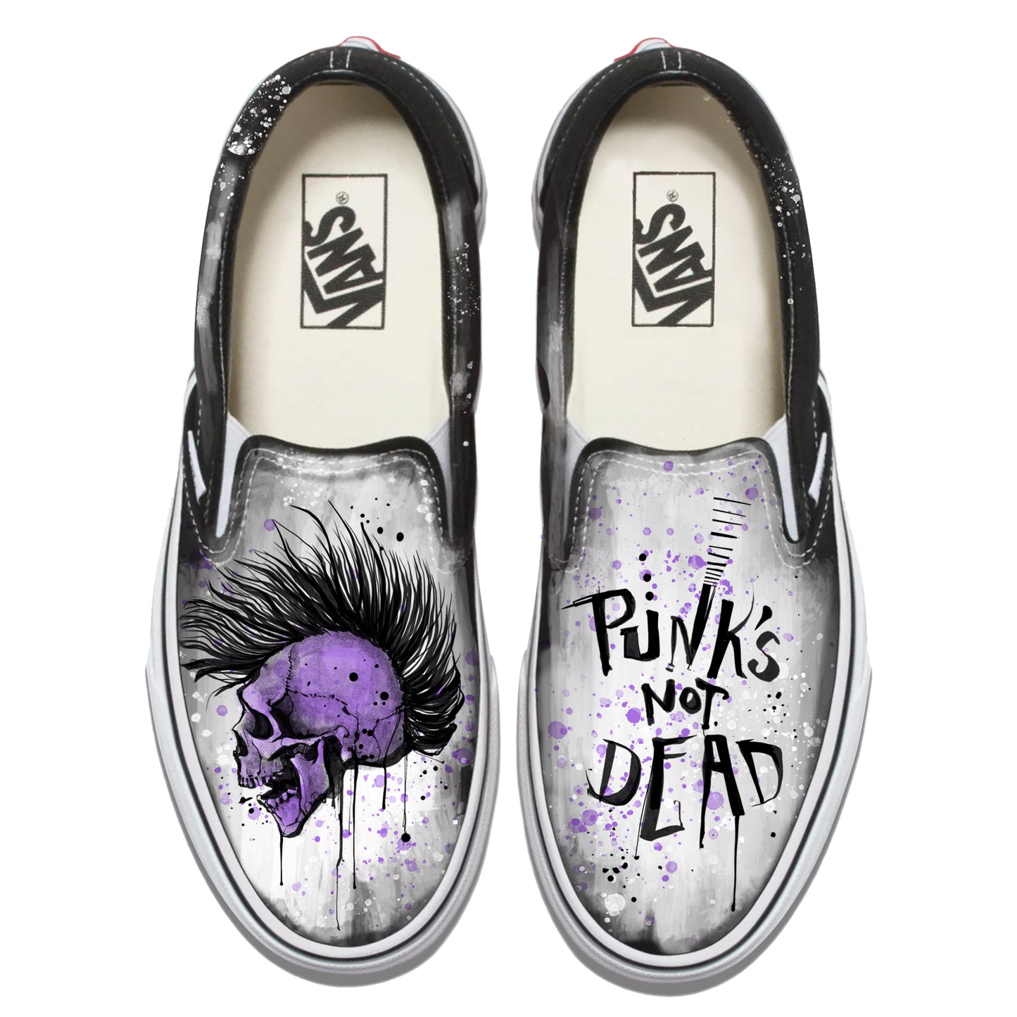 Punk's Not Dead Vans Slip ons