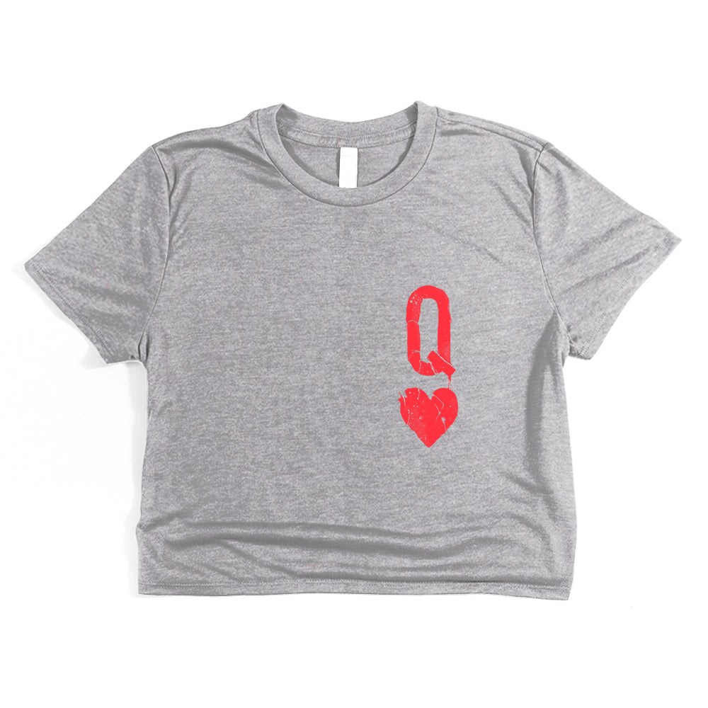 Queen of Hearts Distressed: Reign of Caos Crop Tee