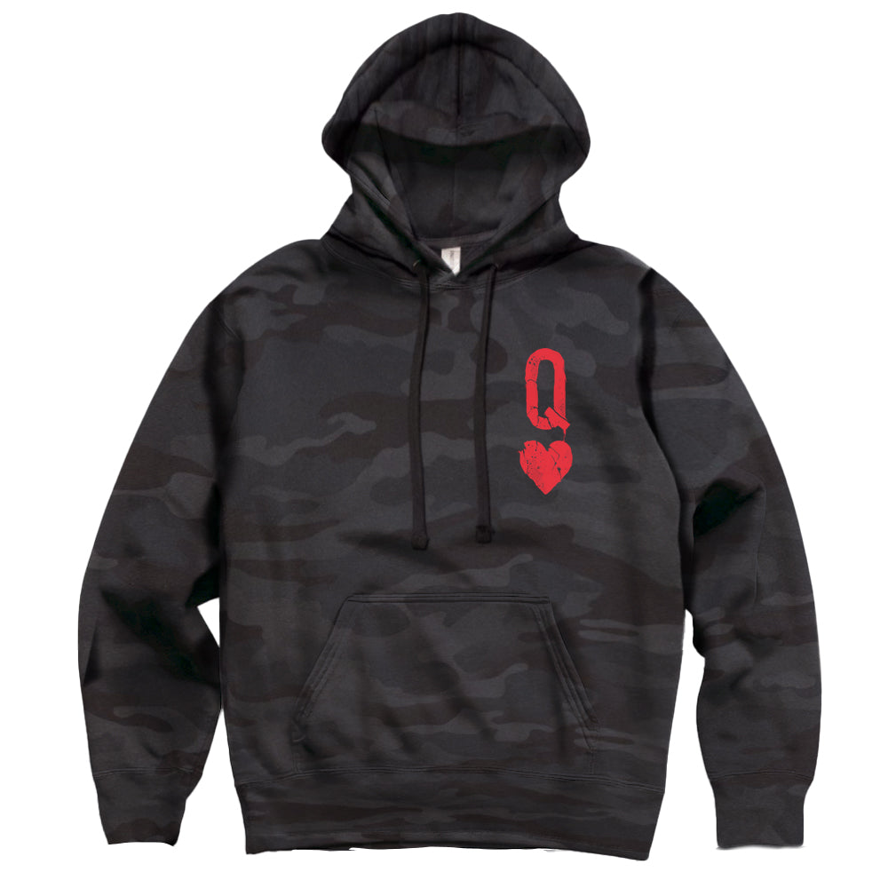 Queen of Hearts Distressed Heavyweight Hoodie