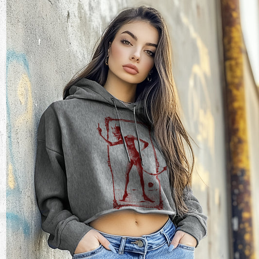 Rebel Devil: Vintage Mischief Women's Crop Hoodie