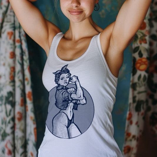 Rosie the Riveter: A Twist of Humor Tank Top