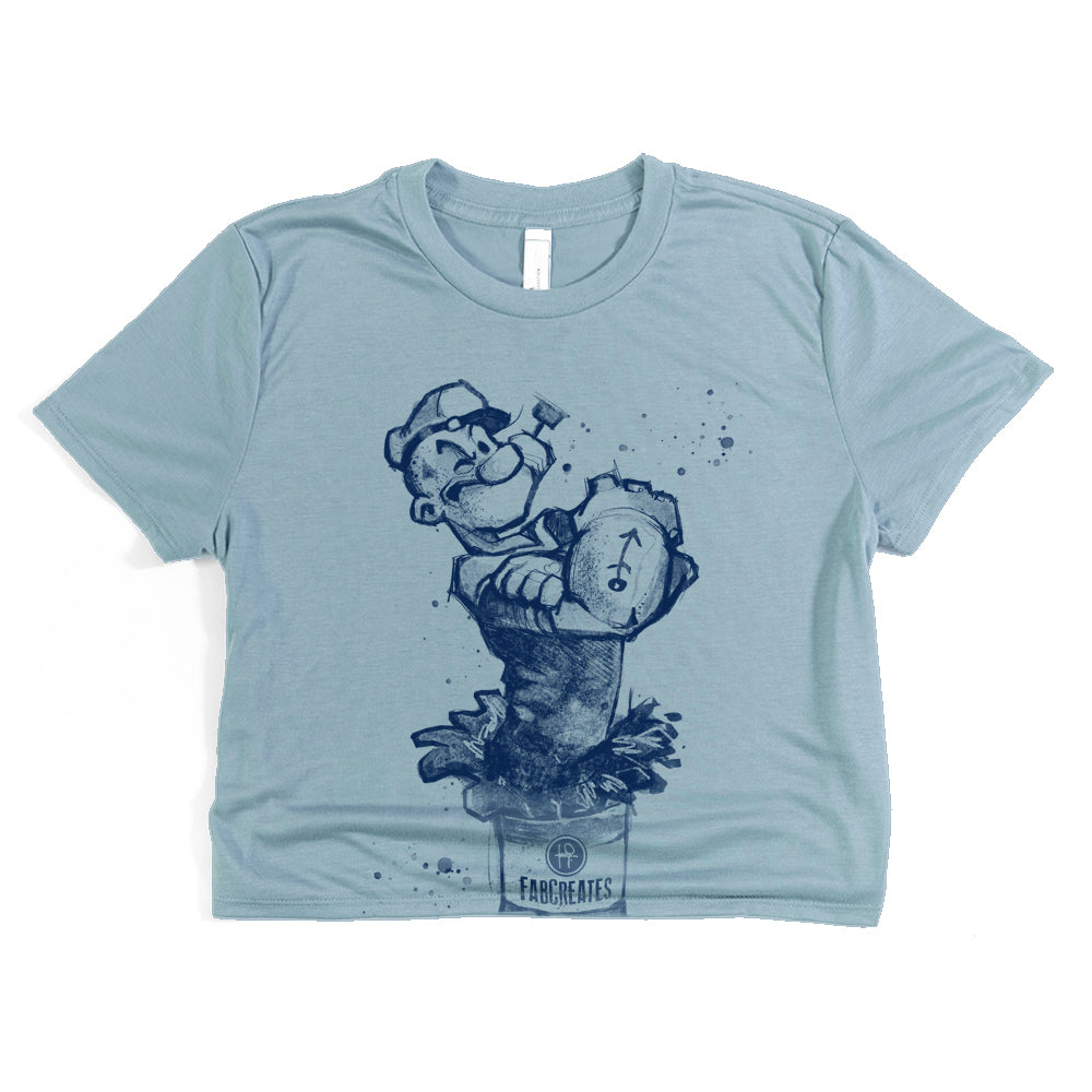 Sailor's Spinach: Powered by FabCreates Cropped Tee