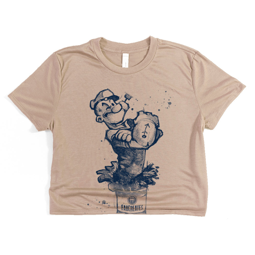 Sailor's Spinach: Powered by FabCreates Cropped Tee