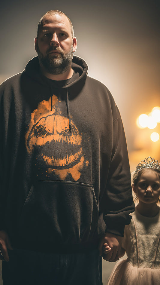Stitched Pumpkin: Where spooky meets Heavyweight Hoodie