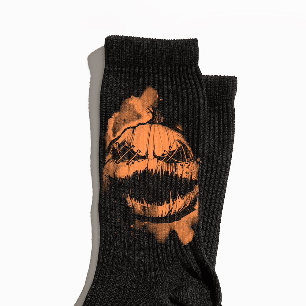 Stitched Pumpkin Crew Socks