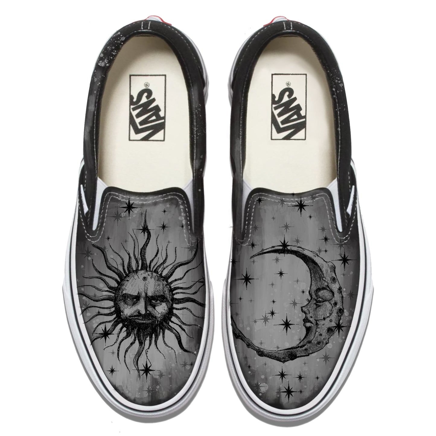 Sun & Moon Vans Slip ons