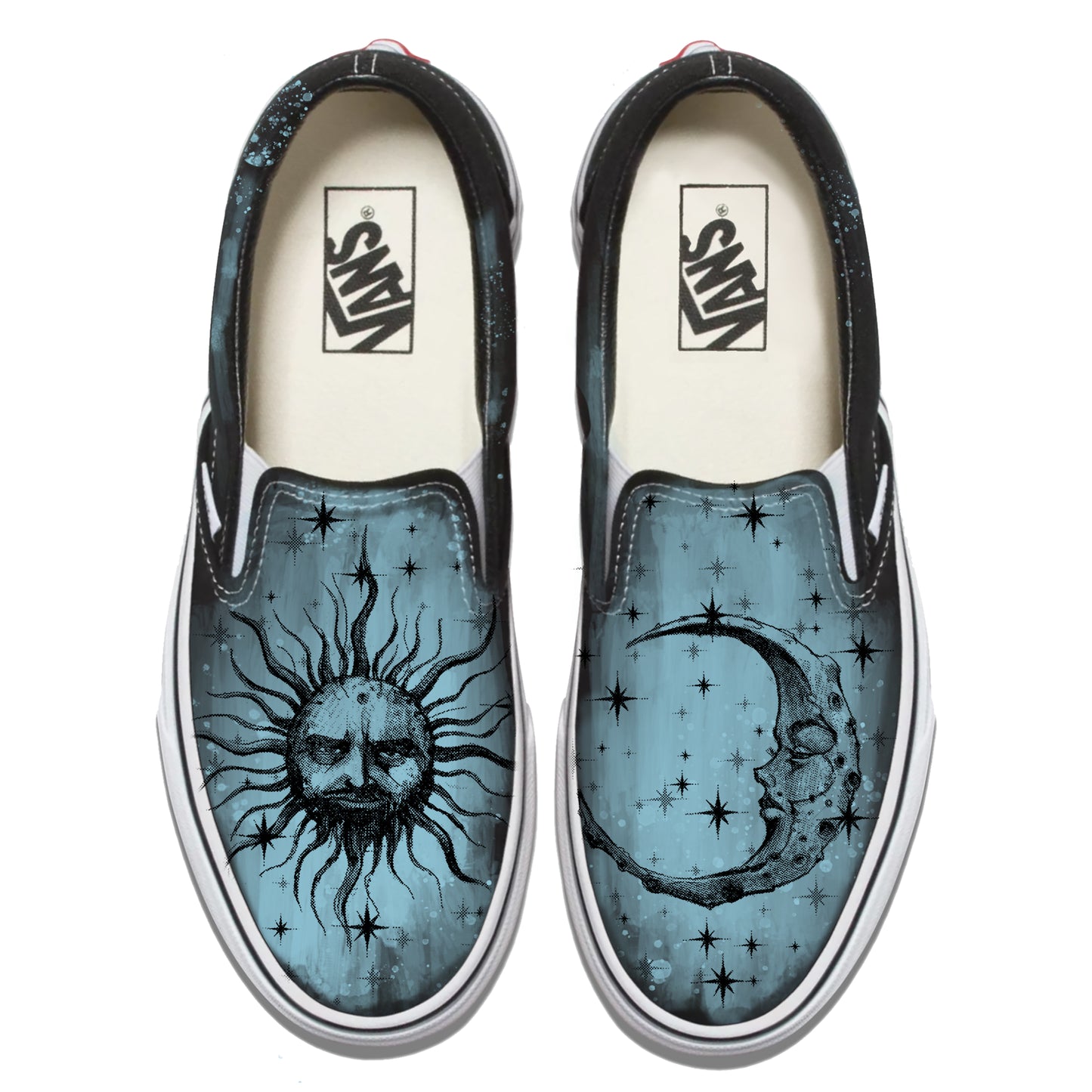 Sun & Moon Vans Slip ons