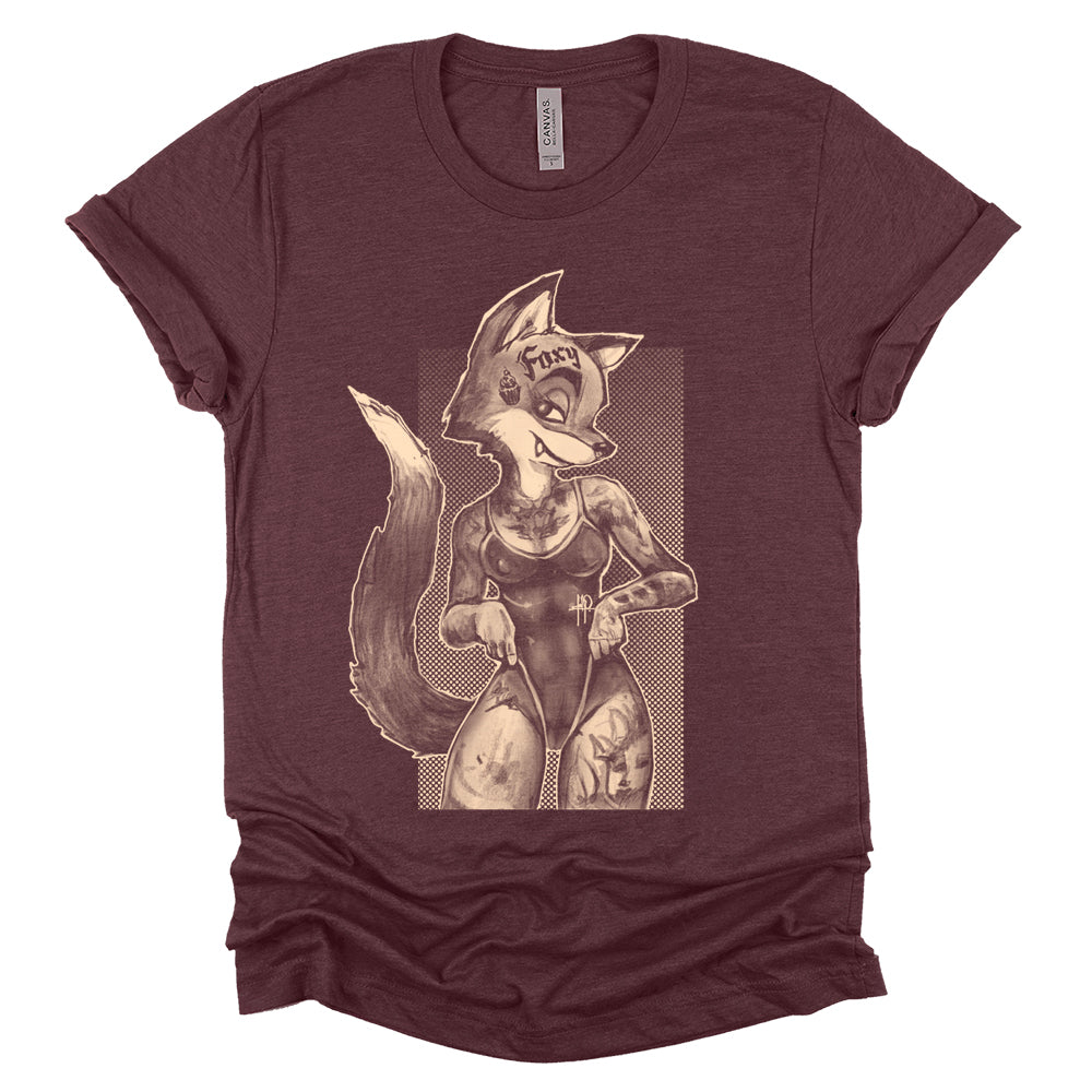 Tattooed Foxy: Victorian Fox Elegance T-Shirt