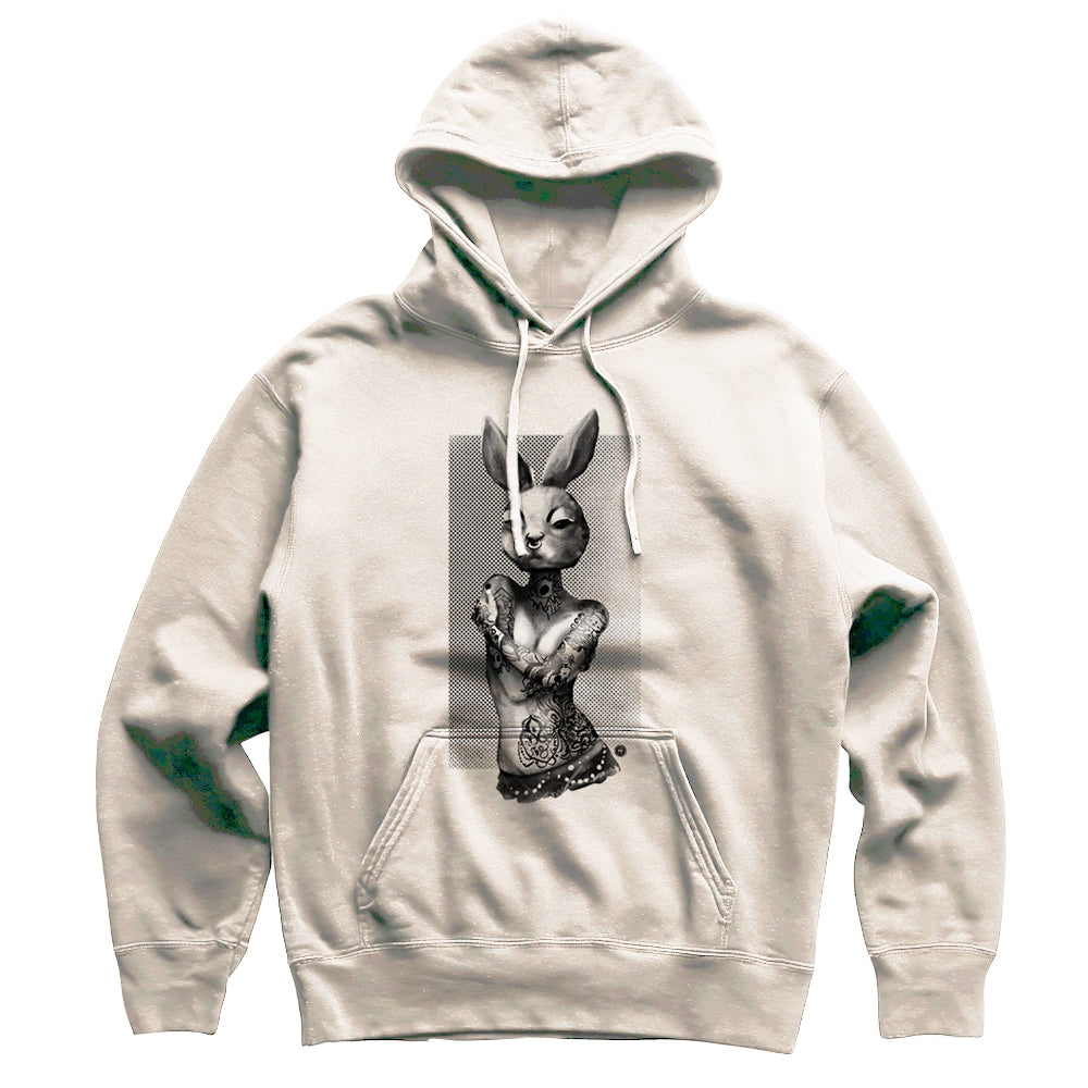 Tattooed Bunny: Victorian Elegance Hoodie Heavyweight Hoodie