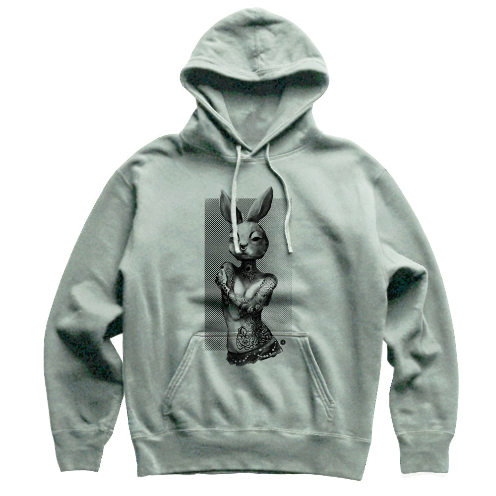 Tattooed Bunny: Victorian Elegance Hoodie Heavyweight Hoodie