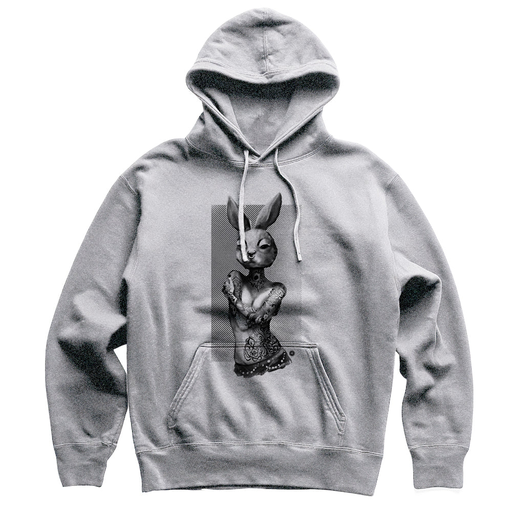 Tattooed Bunny: Victorian Elegance Hoodie Heavyweight Hoodie