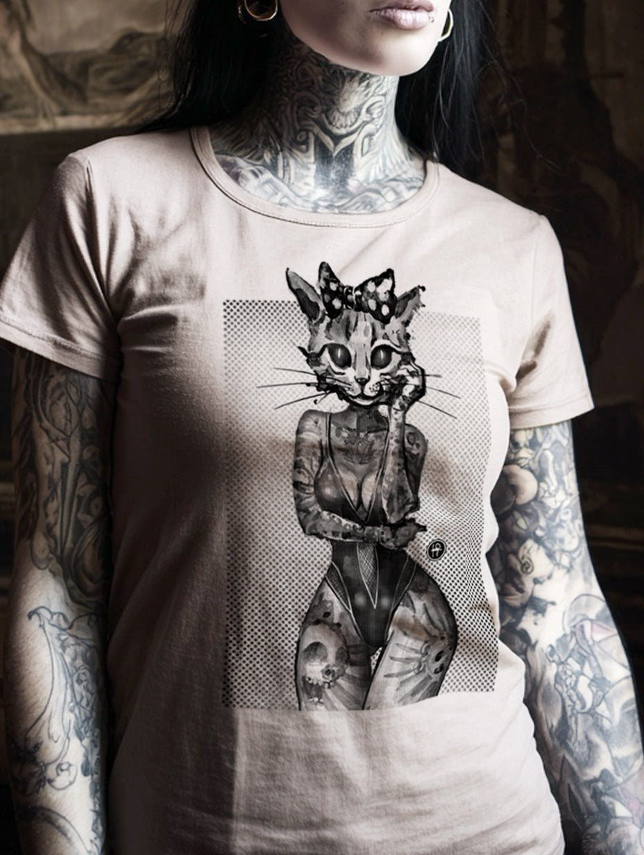 Tattooed Kitty: Victorian Kitty Elegance T-Shirt