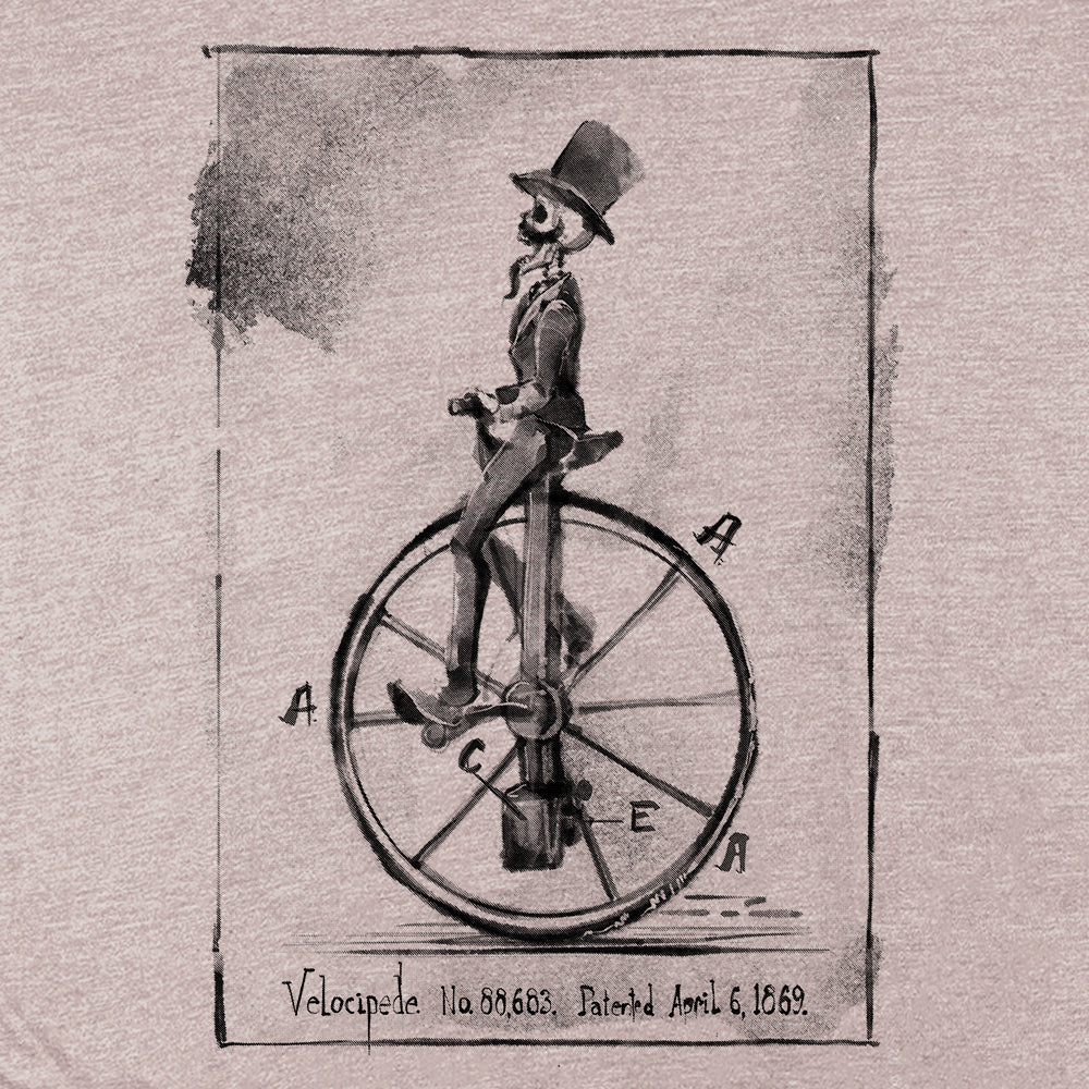 Velocipede Patent: Vintage Cycling Charm T-shirt