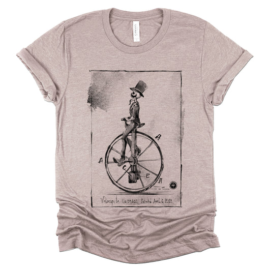 Velocipede Patent: Vintage Cycling Charm T-shirt