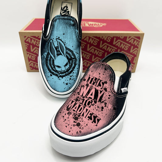 This Way to Madness Vans Slip ons
