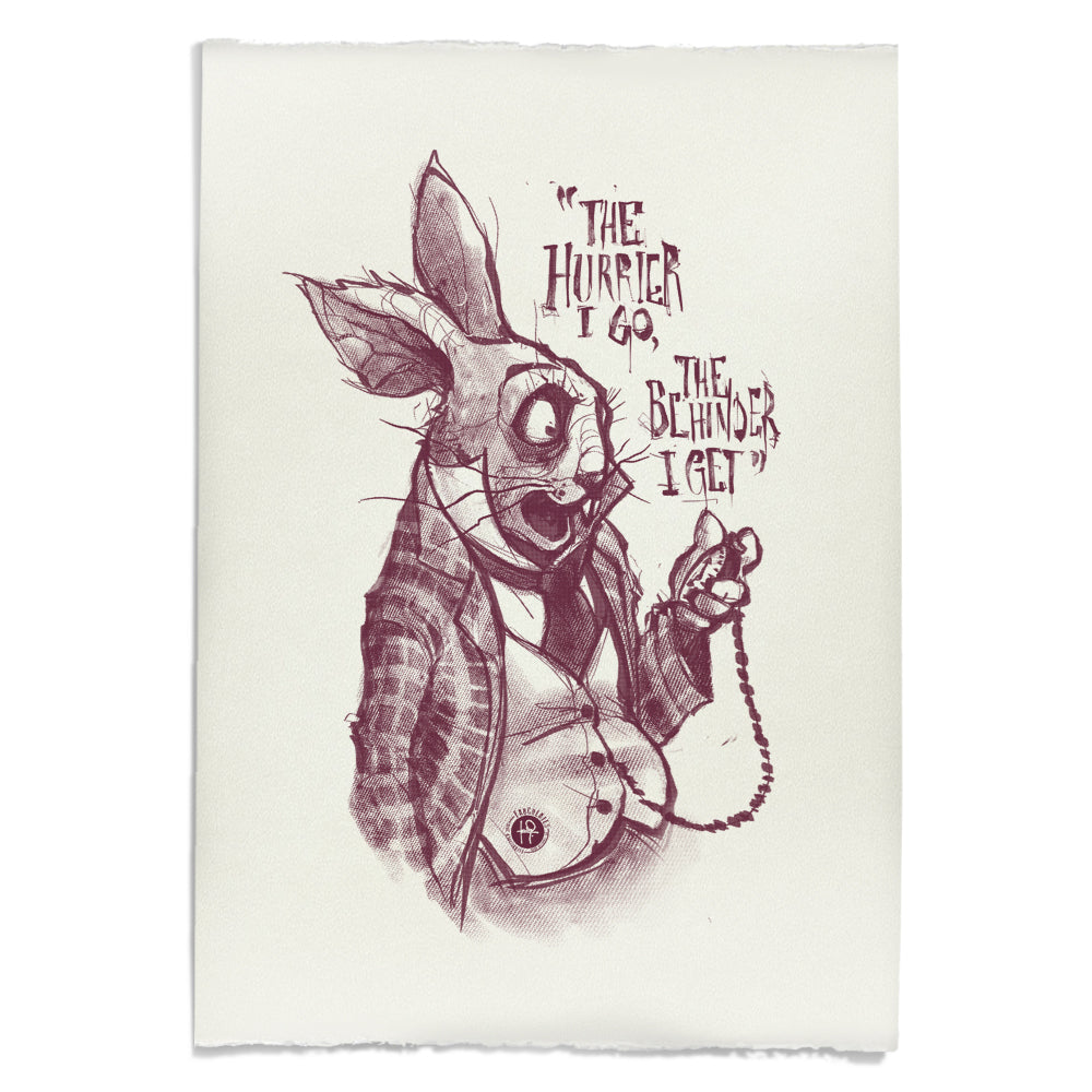 White Rabbit Quote: Timeless Paranoia Art Print