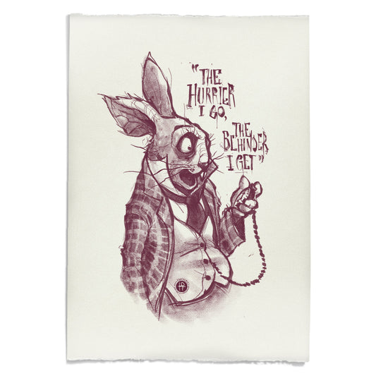 White Rabbit Quote: Timeless Paranoia Art Print