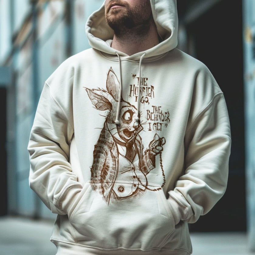 White Rabbit Quote: Timeless Paranoia Hoodie