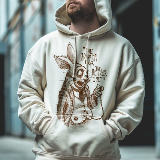 White Rabbit Quote: Timeless Paranoia Hoodie
