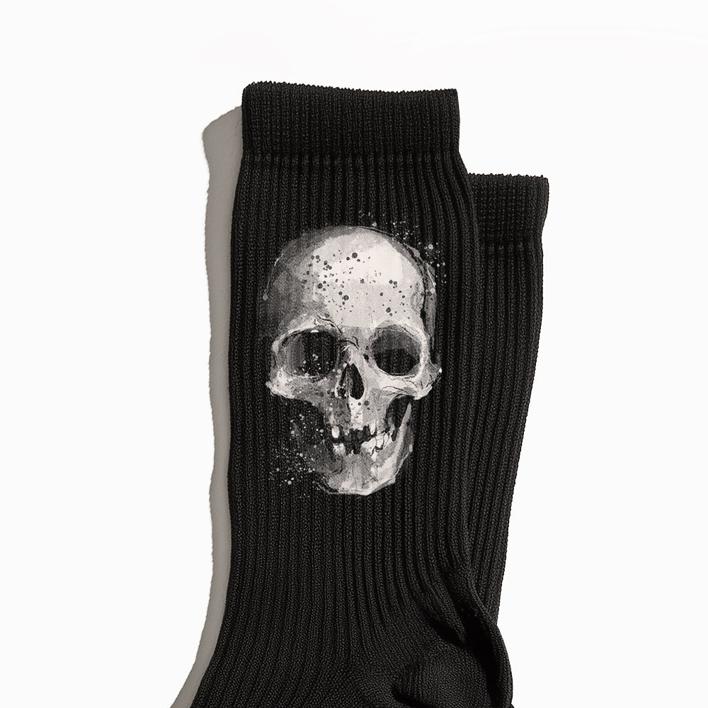 White Skull Crew Socks