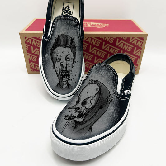 Zombie Beavis and But-Head Vans Slip ons