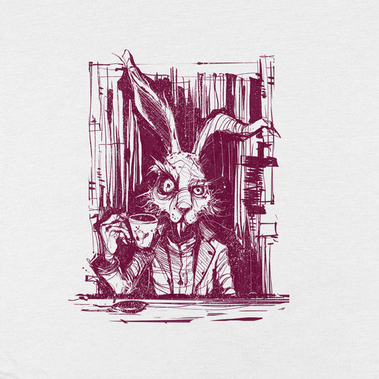 Pocket March Hare Tea Time: A Caffeinated Delight T-Shirt