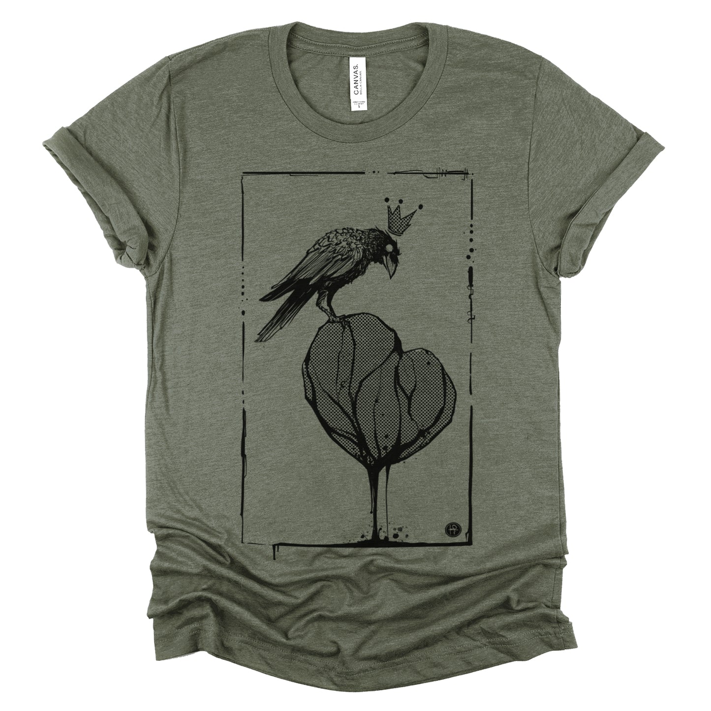 Crow with Heart: A Gritty Tribute to Love T-Shirt